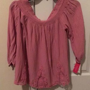 Off the shoulder pink top